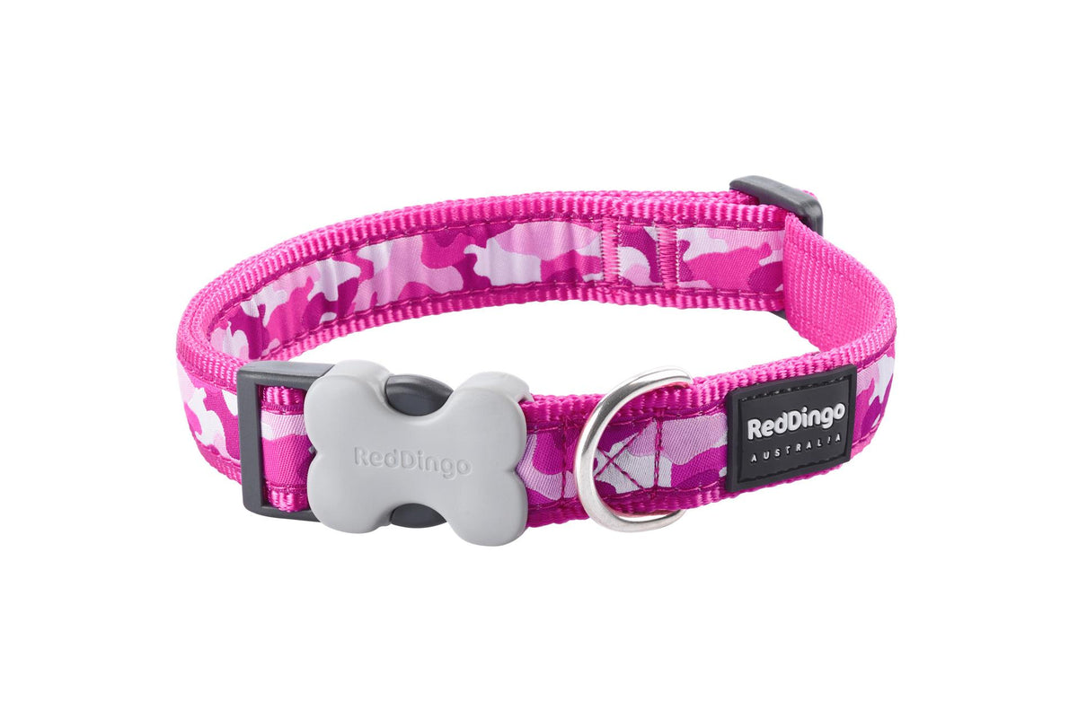 Hundehalsband Design Hot Pink L