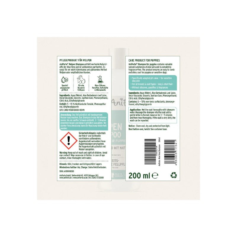 AniForte Aloe Vera Shampoo für Welpen